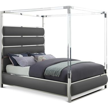 Encore Vegan Leather King Bed In Grey