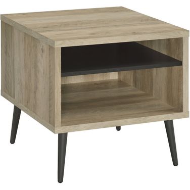 Welsh Square Engineered Wood End Table With Shelf Antique Pine and Grey