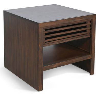 End Table with Drawer In Coffee Bean
