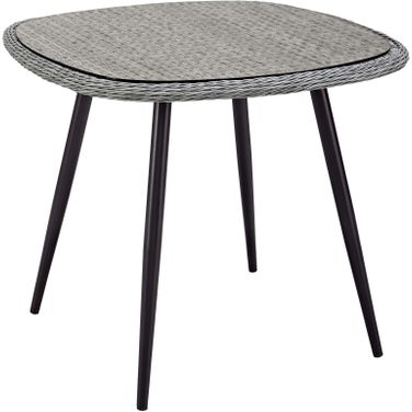 Endeavor Gray 36 Inch Outdoor Patio Wicker Rattan Dining Table