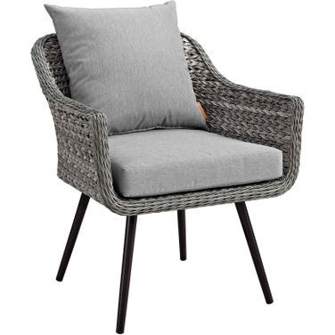 Endeavor Gray Outdoor Patio Wicker Rattan Arm Chair