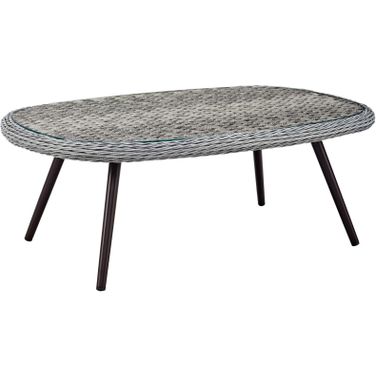 Endeavor Gray Outdoor Patio Wicker Rattan Coffee Table