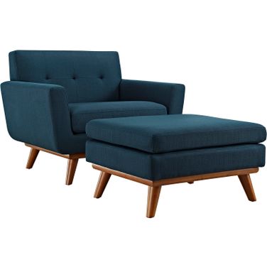 Engage Azure 2 Piece Arm Chair and Ottoman
