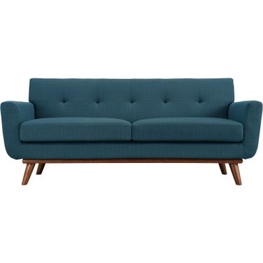 Engage Azure Upholstered Fabric Loveseat
