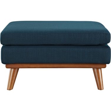 Engage Azure Upholstered Fabric Ottoman