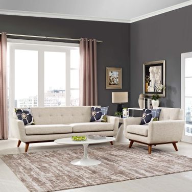 Engage Beige Arm Chair and Sofa Set of 2 EEI-1344-BEI