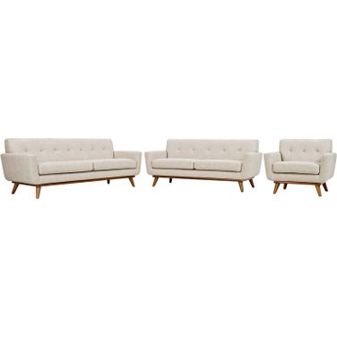 Engage Beige Sofa Loveseat and Arm Chair Set of 3 EEI-1349-BEI