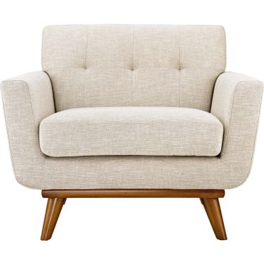 Engage Beige Upholstered Fabric Arm Chair