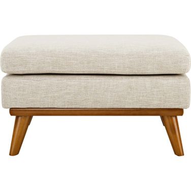 Engage Beige Upholstered Fabric Ottoman
