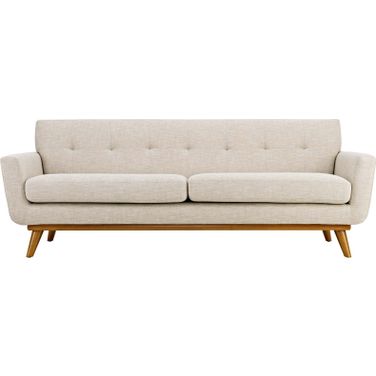 Engage Beige Upholstered Fabric Sofa