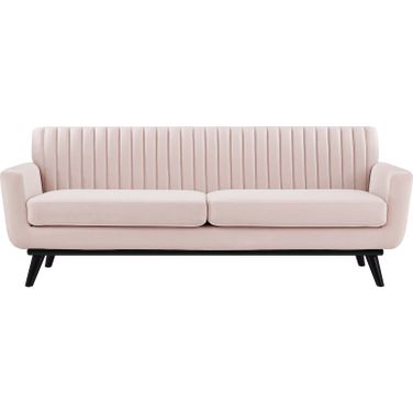 Engage Channel Tufted Performance Velvet Sofa In Pink