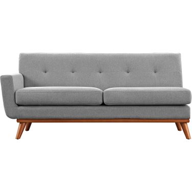 Engage Gray Left-Arm Loveseat In Light Gray