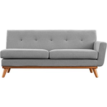 Engage Gray Right-Arm Upholstered Fabric Loveseat In Light Gray