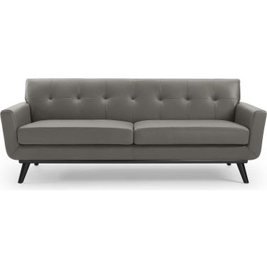 Engage Gray Top-Grain Leather Living Room Lounge Sofa