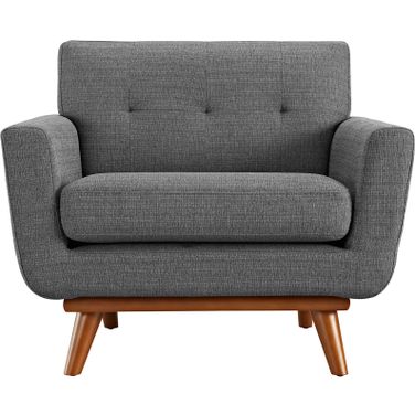 Engage Gray Upholstered Fabric Arm Chair In Gray