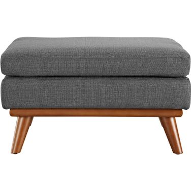 Engage Upholstered Fabric Ottoman In Gray
