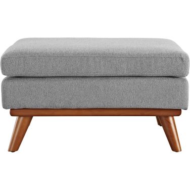 Engage Upholstered Fabric Ottoman In Light Gray