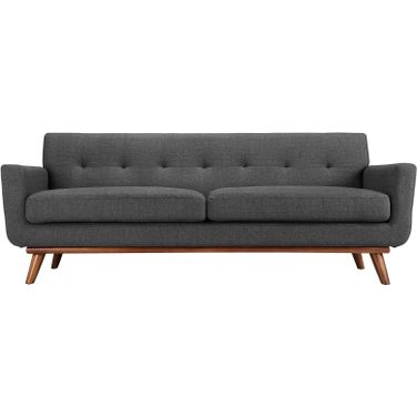 Engage Gray Upholstered Fabric Sofa In Gray