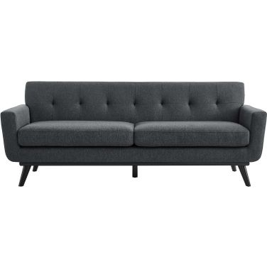 Engage Herringbone Fabric Sofa In Charcoal