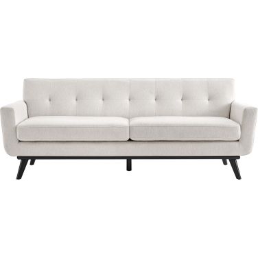 Engage Herringbone Fabric Sofa In Ivory