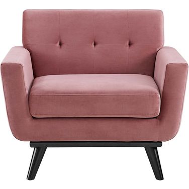 Engage Performance Velvet Arm Chair In Dusty Rose