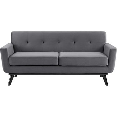 Engage Performance Velvet Loveseat In Gray
