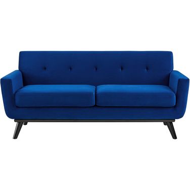 Engage Performance Velvet Loveseat In Navy