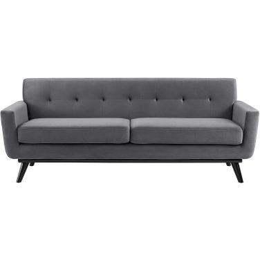 Engage Performance Velvet Sofa In Gray
