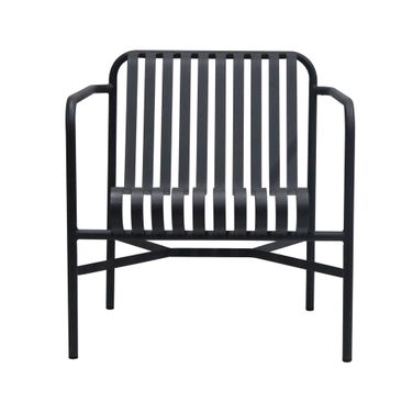 Enid Outdoor Lounge Chair In Black
