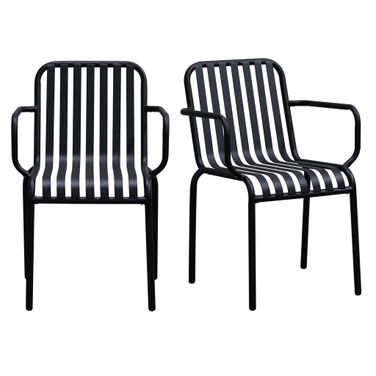 Enid Stackable Outdoor Armchair Set of 2 In Black