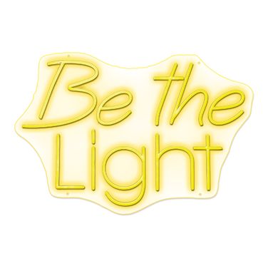 Enlightened Be the Light Neon Sign In Black and Yellow