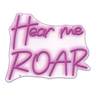 Enlightened Hear Me Roar Neon Sign In Purple