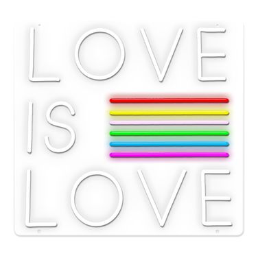 Enlightened Love is Love Sign In Neon Multicolor