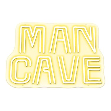 Enlightened Man Cave Sign In Neon White