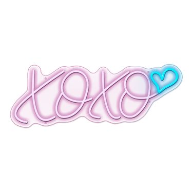 Enlightened XOXO Neon Sign In Pink and Blue