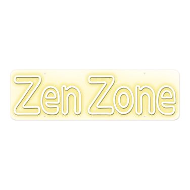 Enlightened Zen Zone Sign In Neon White