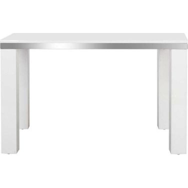 Enos White and Chrome 2-Drawer Desk