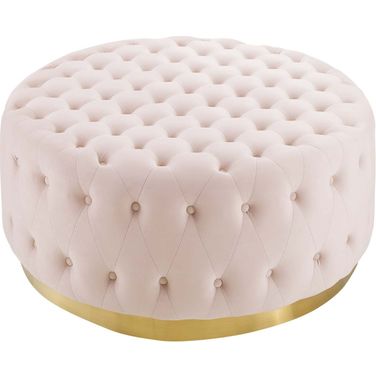 Ensconce Tufted Performance Velvet Round Ottoman