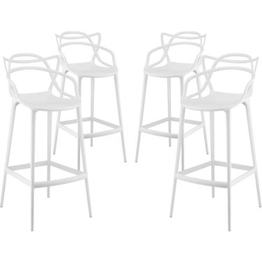 Entangled White Bar Stool Set of 4