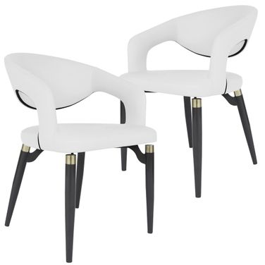 Entice Modern Dining Chair Set of 2 In White