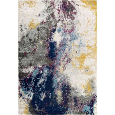 Entourage Yellow and Gray Adeline Contemporary Modern Abstract 8x10 Area Rug