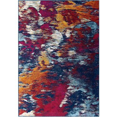 Entourage Yellow and Orange Foliage Contemporary Modern Abstract 5x8 Area Rug