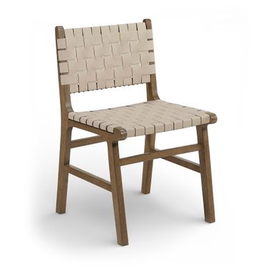 Entwine Vegan Leather Upholstered Dining Chair In Beige