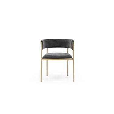 Envie Fabric Dining Armchair Set of 2 In Charcoal