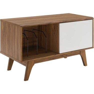 Envision Vinyl Record Display Stand In Walnut White