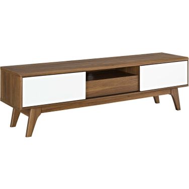 Envision Walnut White 59 Inch TV Stand