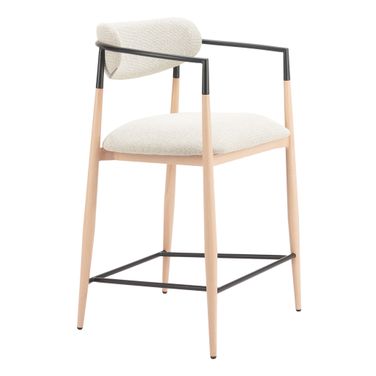 Equinox Counter Stool In Light Gray and Natural