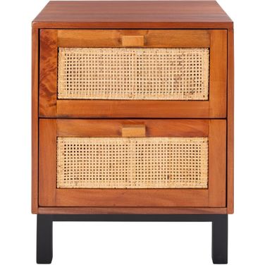 Erica 2 Drawer Nightstand in Natural and Black