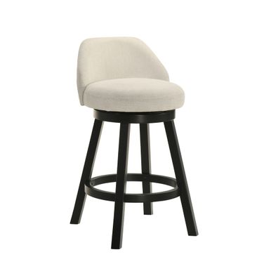 Erika Swivel Counter Height Bar Stool In Black and Cream