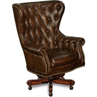 EC Erin Brown Leather Executive Swivel Tilt Chair